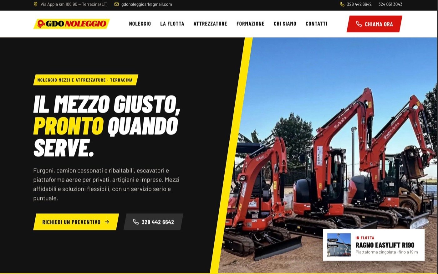 Il sito di GDO Noleggio realizzato da CG Digital Solutions